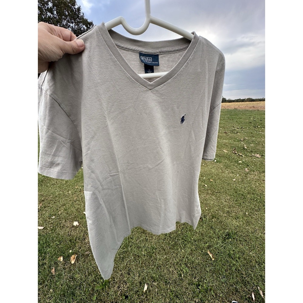 Polo by Ralph Lauren Men's Classic-Fit V Neck T-Shirt‎ M Medium color Gray